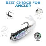 Syosisny 20PCS Premium 7cm Soft Fishing Lure with Lead Block Inside and Sharp Hook, Lifelike Forked Tail Minnow, Soft Bait with Hook for Freshwater and Saltwater