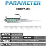 Syosisny 20PCS Premium 7cm Soft Fishing Lure with Lead Block Inside and Sharp Hook, Lifelike Forked Tail Minnow, Soft Bait with Hook for Freshwater and Saltwater