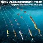 Alwonder 100-Pack Removable Split Shot Fishing Weights Kit 1/50, 1/30, 1/15, 1/12, 3/20oz, Lead Clip on Sinkers Weights Line Weight Reusable Fly Fishing Weight Freshwater Assortment Bulk