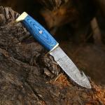 FIFFO BLADE Handmade Damascus Steel Skinning Knife With Gut Hook - Bushcraft Fixed Blade Hunting Knife with Sheath - Gift for Men - Best for Camping, Fishing and Outdoors