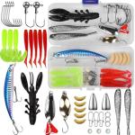 Fishing Lures Tackle Bait Kit Set - Comprehensive Fishing Lures Kit for Trout Bass Salmon - Includes Plastic Shrimp, Worm Bait, Spoon, and Crankbait Jigs (38PCS)