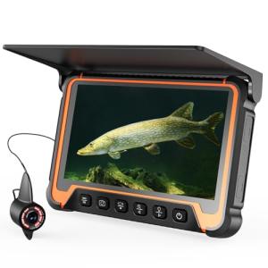 Eyoyo Underwater Fishing Camera 7": 1080P Portable Fish Finder w/DVR, Ice Fishing Camera w/ 8 IR Lights, 8H Battery, USB-C Charging, 15m/49ft Cable for Night & Lake Fishing
