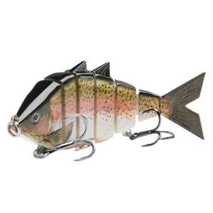 BASSDASH Bone Swimbait Multi Jointed Hard Fishing Lure for Bass Trout Bluegill Pike with Angled Cut Segments 3.7in/0.66oz