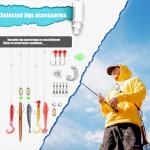 EXAURAFELIS Fishing Gear 128pcs Saltwater Fishing Lures Kit Bass Bait Tackle Kit for Trout Salmon Fishing Accessories Tackle Box Including Spoon Lures Soft Plastic Worms Crankbait Jigs Fishing Hooks