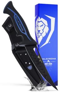 Dalstrong Curved Boning Knife-6”-Night Shark Series-7CR17MOV High Carbon Steel - Titanium Coated Blade Fillet Knife for Meat for Outdoors & Fishing-Polypropylene Handle-w/Sheath-NSF Certified