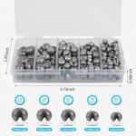 Caleb 200Pcs Split Shot Fishing Weights Sinkers, Removable Drop Shot Weights for Freshwater Saltwater Bass Trout Fly Fishing Accessories - 5 Sizes