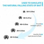 Caleb 200Pcs Split Shot Fishing Weights Sinkers, Removable Drop Shot Weights for Freshwater Saltwater Bass Trout Fly Fishing Accessories - 5 Sizes