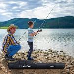 Lixada Fishing Rod Case - Portable Folding Pole and Reel Storage Bag, Gears Organizer