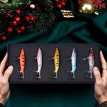 5PCS Glide Bait Set for Fisher Adult Men Teen Boys, Freshwater and Saltwater Fishing Lures Kit for 2025 Xmas Surprise Gift