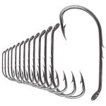 Baitholder Fishing Hooks 100 Pack - Double-Barbed Long Shank for Bluegill Bass Trout Walleye Black/Red, 8/0-#8 (2-Black, Size:4 100-Pack)