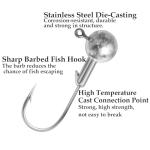 40pack Fishing Jig Heads Set with Hooks Box, Fishing Soft Lures Hooks for Crappie Bass Trout, Saltwater Freshwater Fishing Tackle Kit, 1/8 oz, 3/16 oz, 1/4 oz, 3/8 oz, 10pcs Each Size