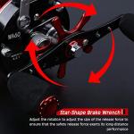 Sougayilang Fishing reels Round Baitcasting Reel - Conventional Reel - Reinforced Metal Body and Supreme Star Drag-Right Hand-Red-Black-Warrior 6000