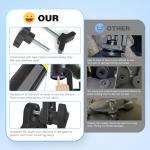 Upgraded Fishing Rod Holder with Button-Lock 360° Dual Rotation, Universal Silicone Strap & Enlarged V-Clamp – Fits Round/Square Tubes, Secure Adjustable Boat Fishing Gear for All Rod Sizes（4pack）