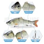 TRUSCEND Fishing Lures - Bass & Trout Swimbaits, Segmented Multi Jointed Swim Baits, Slow Sinking Swimming Lures for Freshwater & Saltwater Fishing Gear Kit