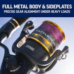 Penn Battle IV Size 6000 Spinning Fishing Reel, Full Metal Body and Sideplate, CNC Gear Technology, Hydro Armor Seals Critical Area from Water Intrusion, HT-100 Drag System