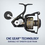 Penn Battle IV Size 6000 Spinning Fishing Reel, Full Metal Body and Sideplate, CNC Gear Technology, Hydro Armor Seals Critical Area from Water Intrusion, HT-100 Drag System