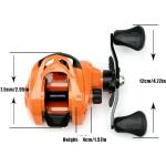 Baitcasting Reels, 7.2:1 Gear Ratio Fishing Reel with Magnetic Braking System Casting Reel for Freshwater,Saltwater Orange Left