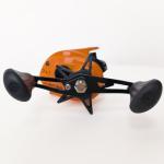 Baitcasting Reels, 7.2:1 Gear Ratio Fishing Reel with Magnetic Braking System Casting Reel for Freshwater,Saltwater Orange Left