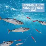 SHIROKAZU Reflective Luminous Sabiki Mackerel Feather Lures - Anti-Rust Steel Hooks, Versatile Use for Freshwater & Saltwater Fishing - Ideal for Sea Bass, Trout, Perch, Carp (Reflective x4 Packs)