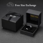 King Will 8mm Black Tungsten Rings, Men's Wedding Rings Fishing Line Inlay Beveled Edge Ring for Men Women, Comfort Fit, Durable, Size 10