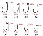Inline Single Hook for Fishing Lure: 50pcs/Box Large Eye Fishing Hooks for Fishing Spoon Topwater Popper Treble Hook Replacement Size 8