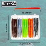 Senko Worms for Bass Fishing, 50PCS Soft Plastic Worms Stick Baits Kit for Ned Rig, 5" TRD Floating Fishing Lures for Bass Freshwater Saltwater