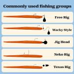 Senko Worms for Bass Fishing, 50PCS Soft Plastic Worms Stick Baits Kit for Ned Rig, 5" TRD Floating Fishing Lures for Bass Freshwater Saltwater