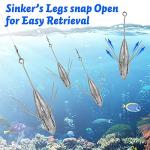 Dr.Fish 2 Pack Sputnik Sinker Spider Sinker Surf Fishing Lead Weight Pyramid Saltwater Beach Casting Sea Fishing 10oz