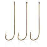 Dr.Fish 100 Pack Aberdeen Fishing Hooks Freshwater Hooks Extra Long Shank Bronze Light Wire Offset Live Bait Hooks Bass Crappie Walleye Panfish Bluegill Bream #10