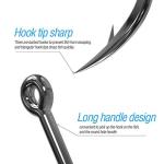 DONQL Bait Holder Hooks, 600Pcs Barbed Fishing Hooks 3#-12# Carp Single Fish Hook Kit Fly Fishing Accessories Carbon Steel Jig Sea Hooks for Freshwater Saltwater (600PCS)