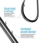 DONQL Bait Holder Hooks, 600Pcs Barbed Fishing Hooks 3#-12# Carp Single Fish Hook Kit Fly Fishing Accessories Carbon Steel Jig Sea Hooks for Freshwater Saltwater (600PCS)