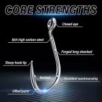 50PCS Sharp Barbed Fishing Hooks, High-Carbon Steel Ultra-Strong, Single Size with Hole for Easy Tying, Secure Portable Box Included – Ideal for Bank Fishing, Lure Fishing & All Conditions