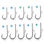 DONQL Bait Holder Hooks, 600Pcs Barbed Fishing Hooks 3#-12# Carp Single Fish Hook Kit Fly Fishing Accessories Carbon Steel Jig Sea Hooks for Freshwater Saltwater (600PCS)