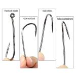 DONQL Bait Holder Hooks, 600Pcs Barbed Fishing Hooks 3#-12# Carp Single Fish Hook Kit Fly Fishing Accessories Carbon Steel Jig Sea Hooks for Freshwater Saltwater (600PCS)