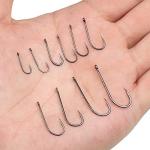 DONQL Bait Holder Hooks, 600Pcs Barbed Fishing Hooks 3#-12# Carp Single Fish Hook Kit Fly Fishing Accessories Carbon Steel Jig Sea Hooks for Freshwater Saltwater (600PCS)