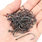 DONQL Bait Holder Hooks, 600Pcs Barbed Fishing Hooks 3#-12# Carp Single Fish Hook Kit Fly Fishing Accessories Carbon Steel Jig Sea Hooks for Freshwater Saltwater (600PCS)