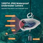 Eyoyo Underwater Fishing Camera Portable Video Fish Finder 1000TVL Waterproof Camera w/ 12pcs Infrared Lights 7 inch Monitor Underwater DVR Video Fish Cam for Boat, Lake, Ice Fishing (30m+DVR)