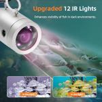 Eyoyo Underwater Fishing Camera Portable Video Fish Finder 1000TVL Waterproof Camera w/ 12pcs Infrared Lights 7 inch Monitor Underwater DVR Video Fish Cam for Boat, Lake, Ice Fishing (30m+DVR)