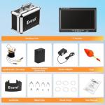 Eyoyo Underwater Fishing Camera Portable Video Fish Finder 1000TVL Waterproof Camera w/ 12pcs Infrared Lights 7 inch Monitor Underwater DVR Video Fish Cam for Boat, Lake, Ice Fishing (30m+DVR)