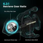 KastKing Verus Spinning Fishing Reel, Size 2000, Black, 6.2:1