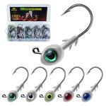50/40/30/25/20pcs Fishing Jig Heads with 3D Eyes, Multi-Color Lead Head Hooks for Bass Trout, Saltwater Freshwater Lures, 3/16-1/2 oz Weights (5g(3/16oz)-40pcs)