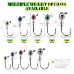 50/40/30/25/20pcs Fishing Jig Heads with 3D Eyes, Multi-Color Lead Head Hooks for Bass Trout, Saltwater Freshwater Lures, 3/16-1/2 oz Weights (5g(3/16oz)-40pcs)