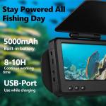 𝟮𝟬𝟮𝟲 𝗡𝗘𝗪 Underwater Fishing Camera 4.3'' IPS 1000TVL w/ 5000mAh, [30°~150° Angle Fin] Ice Fishing Camera Underwater Portable Fish Finder Fishing Gift for Men, IR, Boat and Kayak Fishing, 65FT