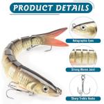 Takieaquax Fishing Lures for Freshwater or Saltwater, Lifelike Fishing Lures for Bass Trout Crappie Walleye Pike Bluegill Salmon, Swimbait for Bass Fishing, Amazing Fishing Gear Gifts for Family