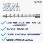 Reaction Tackle Lead Nail Weights - 1/8 oz