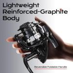 Handing LITE II Fishing Reels Spinning Reels 14.33 Lbs Max Drag Handle Interchangeable Spinning Fishing Reels Aluminum Spool 5.2:1 Gear Ratio Size 2000