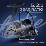 Handing LITE II Fishing Reels Spinning Reels 14.33 Lbs Max Drag Handle Interchangeable Spinning Fishing Reels Aluminum Spool 5.2:1 Gear Ratio Size 2000