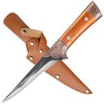 QEGNOBOK 6 Inch Boning Knife - Curved Semi-Stiff Blade for Meat Cutting, Filleting & Deboning, Ultra Sharp Butcher Knife with Non-Slip Ergonomic Handle for Chefs, Home Kitchen & Culinary Use