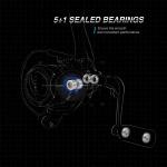 Piscifun ICX II Ice Fishing Reel, Size 500 Designed for Ice Fishing, 5.2:1 Spinning Fishing Reel, Ultra Smooth 5+1 Sealed Ball Bearings, 5.9oz Lightweight Ice Reels-Red