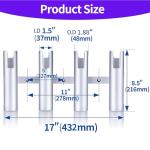 Marinebaby Fishing Boat Rod Holder Aluminum, 3/4 Link Tube Aluminum Rod Rack, Suit Boats & Yacht Silver &Blue (Silver:4 Tube)